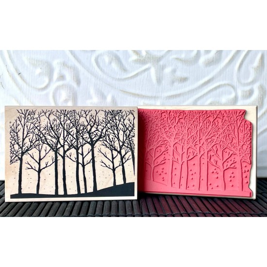 Winter Forest Rubber Stamp