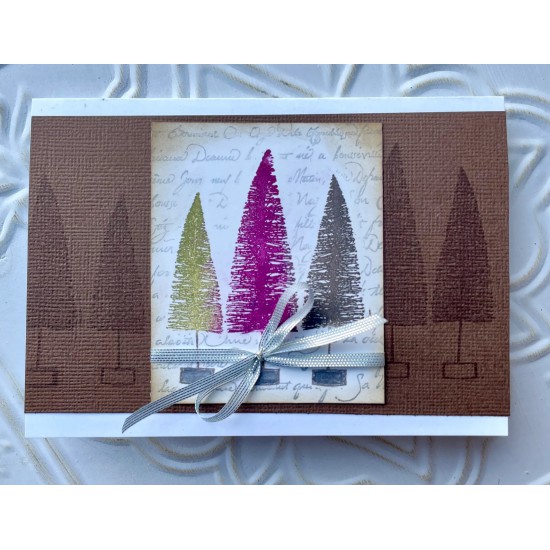 Bottle Brush Tree Rubber Stamp