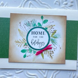 Home for Holidays Rubber Stamp