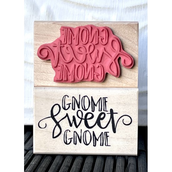 Gnome Sweet Gnome Rubber Stamp