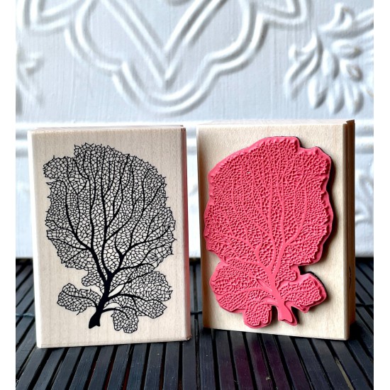 Lacey Sea Fan Coral Rubber Stamp