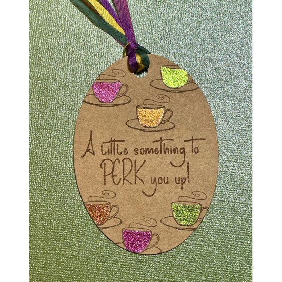 A little something to Perk you up! Rubber Stamp (Text)