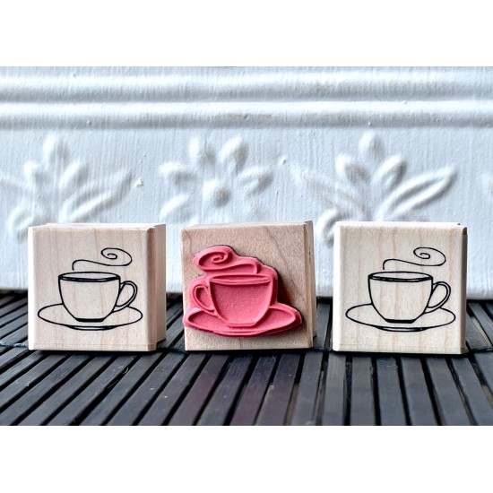 Cuppa Coffee or Tea Rubber Stamp