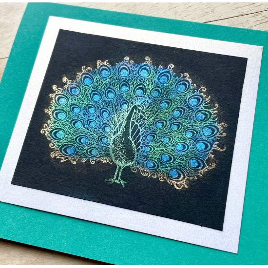 Proud Peacock Rubber Stamp