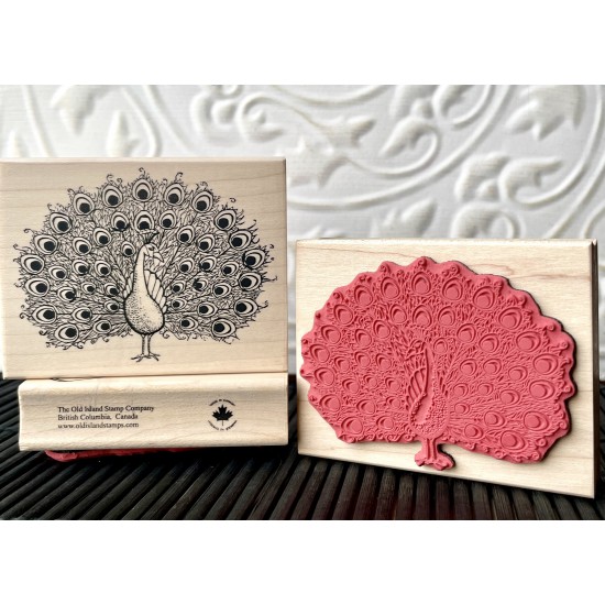 Proud Peacock Rubber Stamp