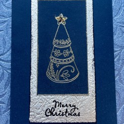 Claypot Christmas Tree Rubber Stamp