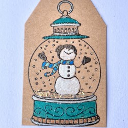Snowman in a Snow Globe  Rubber Stamp Snowman in a Snow Globe  Rubber Stamp