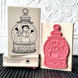 Snowman in a Snow Globe  Rubber Stamp Snowman in a Snow Globe  Rubber Stamp