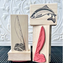 Gone Fishing Rubber Stamp