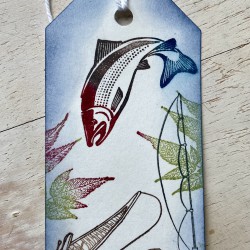 Gone Fishing Rubber Stamp