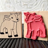 Plush Baby Goat Toy Rubber Stamp Plush Baby Goat Toy Rubber Stamp