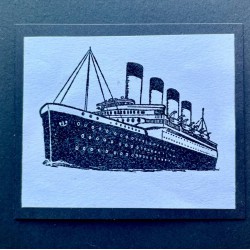 Vintage Ocean Liner Rubber Stamp
