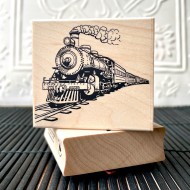 Vintage Steam Engine - Train Rubber Stamp Vintage Steam Engine - Train Rubber Stamp