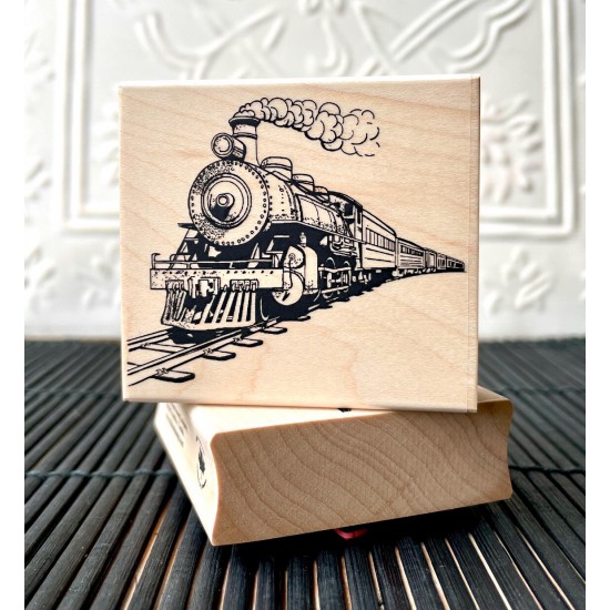Vintage Steam Engine - Train Rubber Stamp Vintage Steam Engine - Train Rubber Stamp