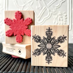 Fleur De Lis Snowflake Rubber Stamp