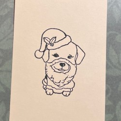Santa Dog Rubber Stamp Santa Dog Rubber Stamp