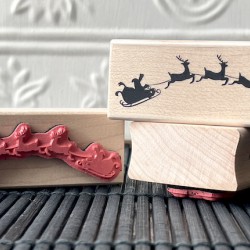 Silhouette Sleigh Rubber Stamp