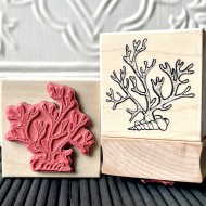 Sea Coral with Shell Rubber Stamp Sea Coral with Shell Rubber Stamp