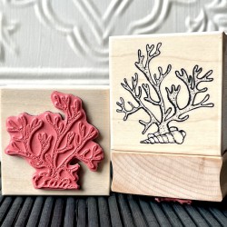 Sea Coral with Shell Rubber Stamp Sea Coral with Shell Rubber Stamp