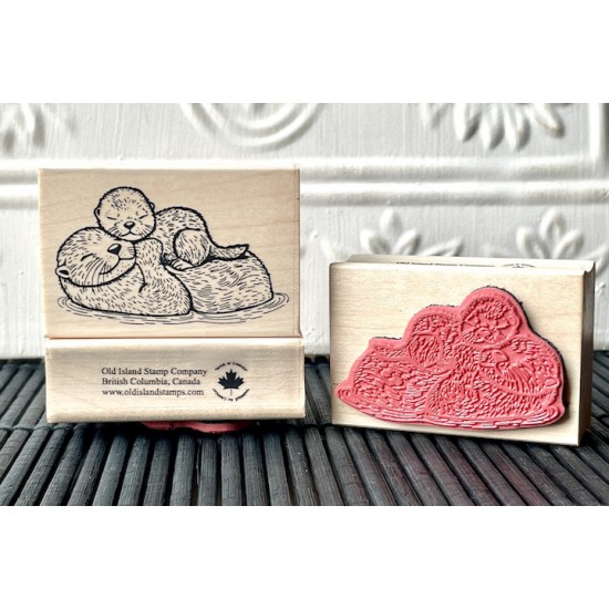 Sea Otter and Baby Rubber Stamp Sea Otter and Baby Rubber Stamp