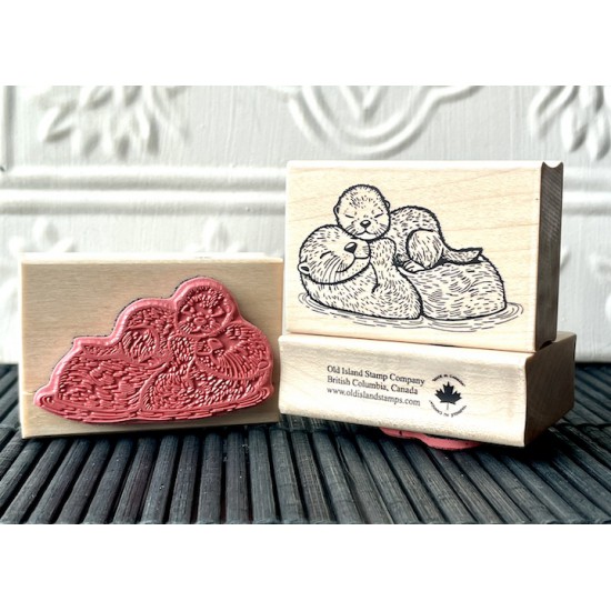 Sea Otter and Baby Rubber Stamp Sea Otter and Baby Rubber Stamp