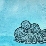 Sea Otter and Baby Rubber Stamp Sea Otter and Baby Rubber Stamp