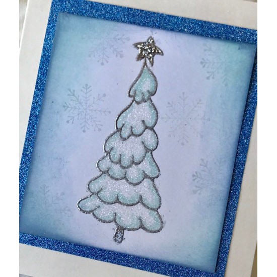 Snowy Christmas Tree Rubber Stamp