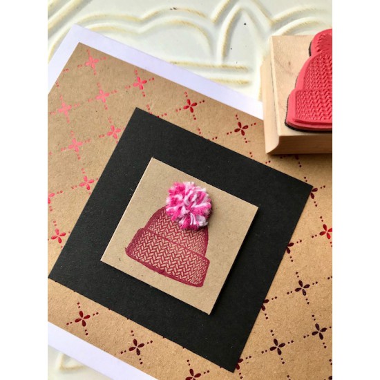 Knitted Toque Rubber Stamp