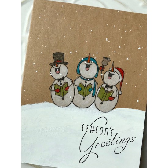 Snowman Choir Rubber Stamp
