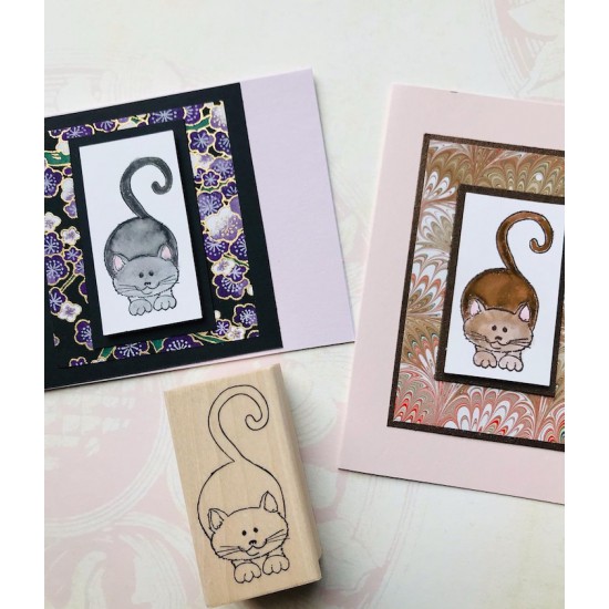 Crouching Kitty Rubber Stamp