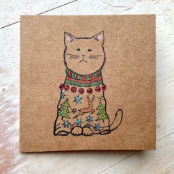 Grumpy Christmas Cat Rubber Stamp Grumpy Christmas Cat Rubber Stamp