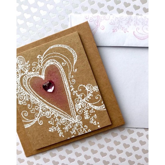 Fancy Heart Rubber Stamp