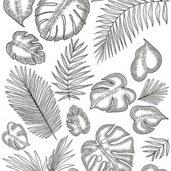 Palm Leaves Rubber Stamp Palm Leaves Rubber Stamp