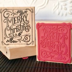 Merry Christmas Chalk Board Rubber Stamp Merry Christmas Chalk Board Rubber Stamp
