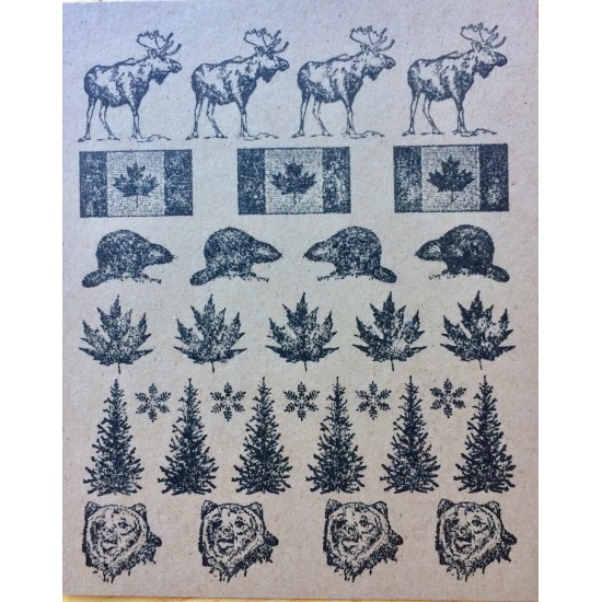 Canadiana Background Rubber Stamp