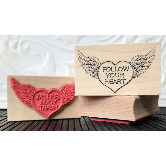 Follow Your Heart Rubber Stamp