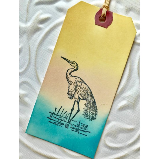 Egret Bird Rubber Stamp