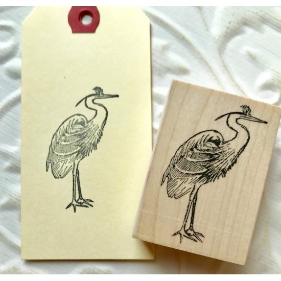 Crane Bird Rubber Stamp
