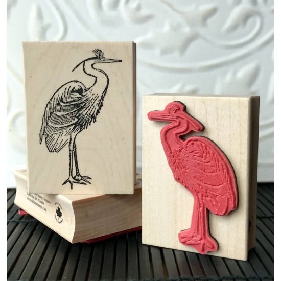 Crane Bird Rubber Stamp