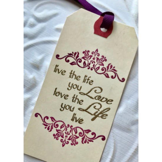 Floral Scroll Rubber Stamp
