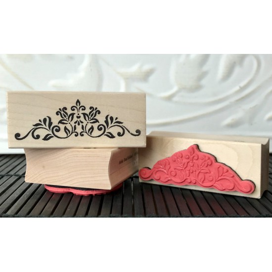 Floral Scroll Rubber Stamp