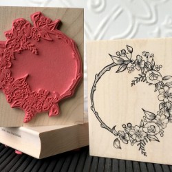 Floral Wreath Rubber Stamp Floral Wreath Rubber Stamp
