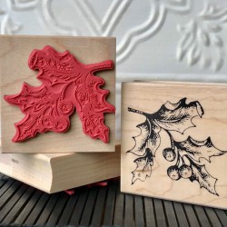 Vintage Holly Rubber Stamp