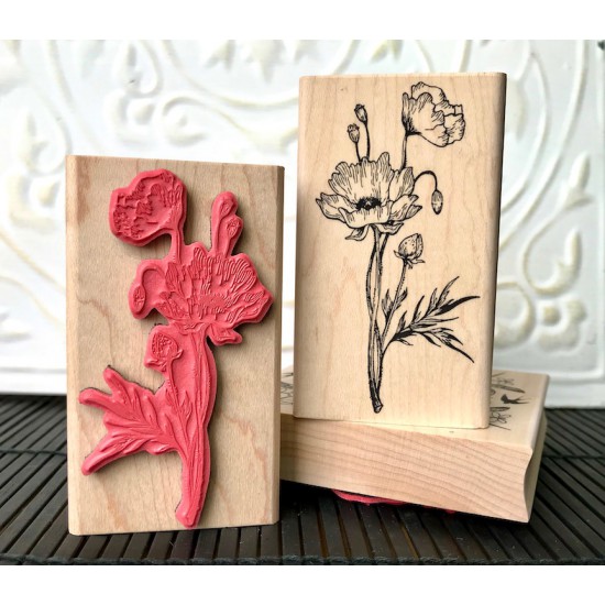 Wild Poppy Rubber Stamp