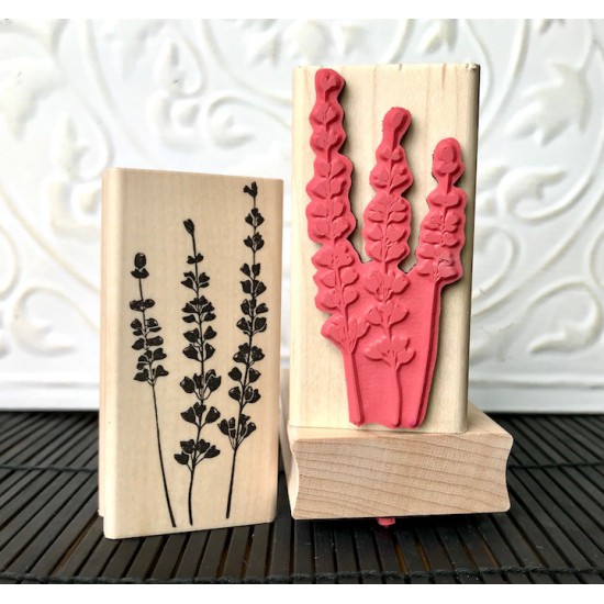 Silhouette Lavender Rubber Stamp