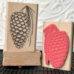 Long Pinecone Rubber Stamp