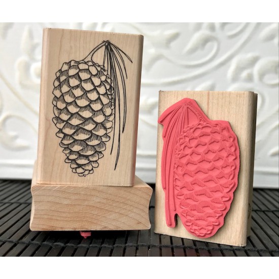 Long Pinecone Rubber Stamp