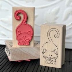 Crouching Kitty Rubber Stamp Crouching Kitty Rubber Stamp