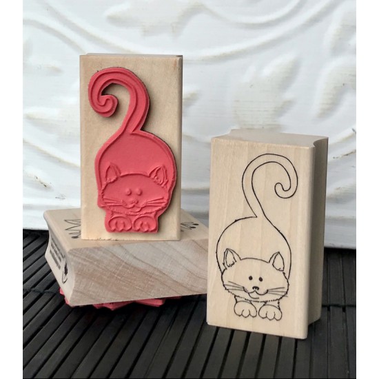 Crouching Kitty Rubber Stamp