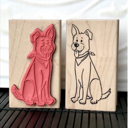 Crouching Kitty cat rubber stamp from oldislandstamps
